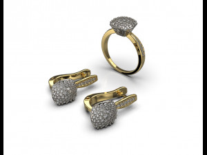 Ring and earrings 01 3D-Druckmodell