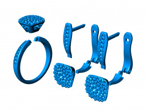 Ring and earrings 01 3D-Druckmodell