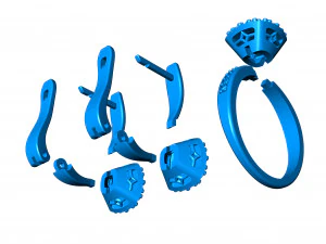Ring and earrings 01 3D Print Model