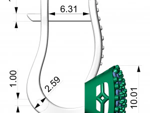 Ring and earrings 01 3D Print Model