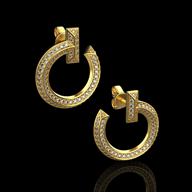 Earrings 001 3Dプリントモデル .c4d .max .obj .3ds .fbx .stl .blend 