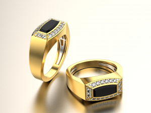 Onyx diamond signet ring 3Dプリントモデル