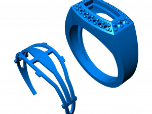 Onyx diamond signet ring 3Dプリントモデル