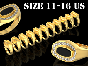 Onyx signet ring 13 3D Print Model