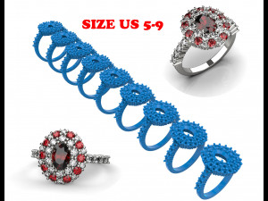 Rings set 10 Modèles 3D en vedette
