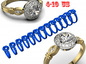 Rings set 1003 3D Print Model