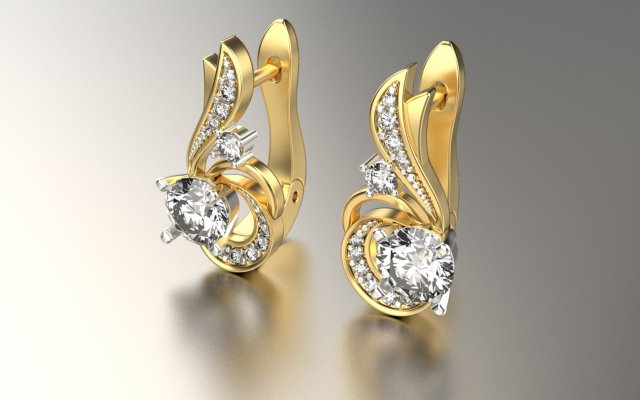 Earrings 10 3Dプリントモデル .c4d .max .obj .3ds .fbx .stl .blend 