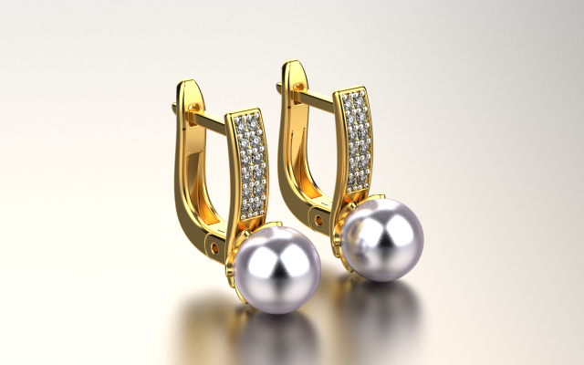 Pearl Earrings 10 Modelo de impresión 3D .c4d .max .obj .3ds .fbx .stl .blend 