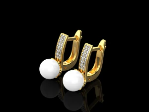 Brincos de P&eacute;rola 10 Modelo de Impressão 3D