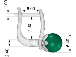 Brincos de P&eacute;rola 10 Modelo de Impressão 3D