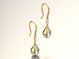 Pearl Earrings 11 3D Baskı Modeli