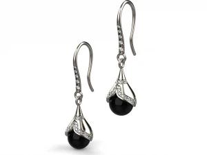 Pearl Earrings 11 3D Print Model