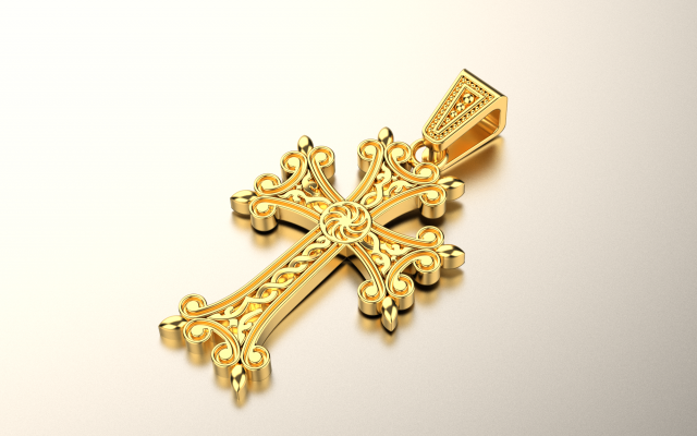 Armenian cross pendant Modèles 3D en vedette .c4d .max .obj .3ds .fbx .stl .blend 