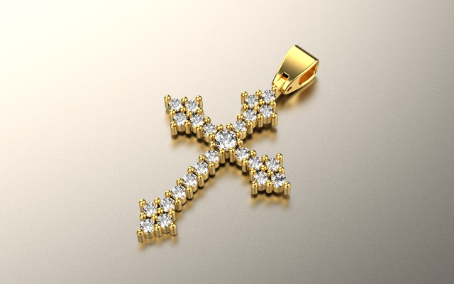 Cross pendant 11 3D-printmodel .c4d .max .obj .3ds .fbx .stl .blend 
