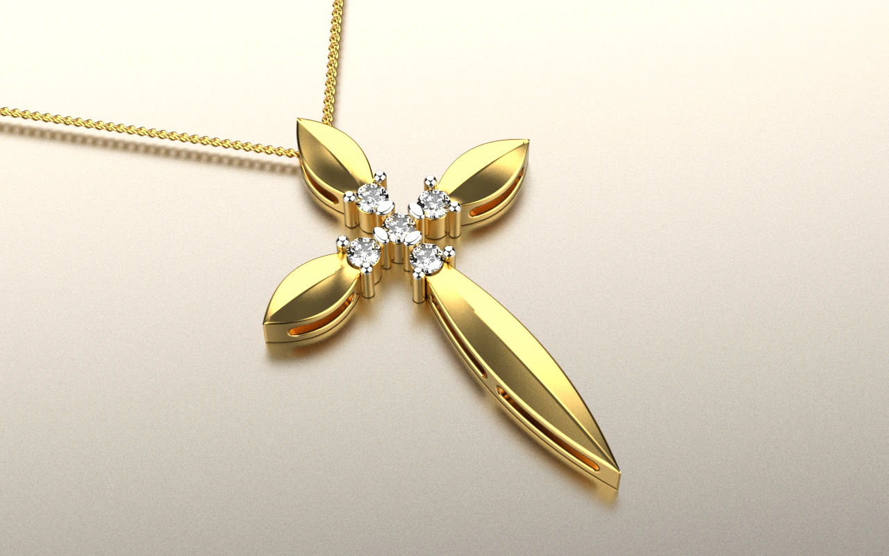 Cross pendant 12 3D Print Model .c4d .max .obj .3ds .fbx .stl .blend 