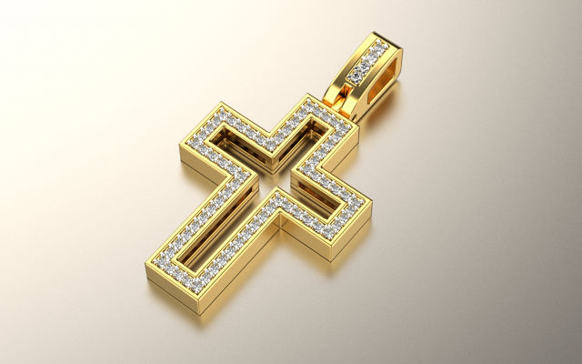 Cross pendant 13 3D Print Model .c4d .max .obj .3ds .fbx .stl .blend 