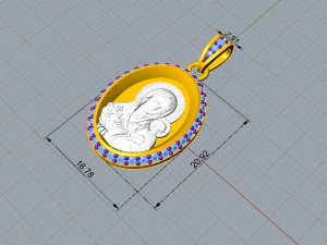 Maria pendant 021 3D Print Model