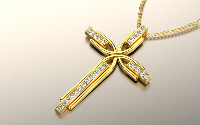 Cross pendant 1203 3D Print Model .c4d .max .obj .3ds .fbx .stl .blend 