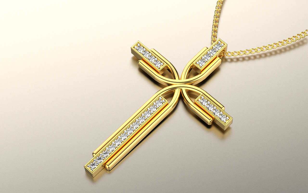 Cross pendant 1203 3D Print Model .c4d .max .obj .3ds .fbx .stl .blend 