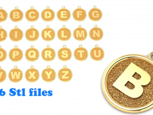 펜던트 알파벳 문자 컬렉션 3D 인쇄 모델 3D 프린트 모델