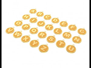 Pendant Alphabet letters Collection 3D print model 3D-Druckmodell