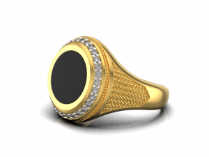 Onyx diamond signet ring 3Dプリントモデル