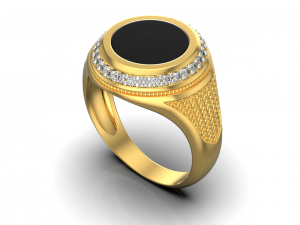 Onyx diamond signet ring 3Dプリントモデル