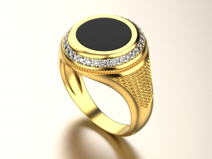 Onyx diamond signet ring 3Dプリントモデル