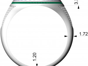 Onyx diamond signet ring 3Dプリントモデル