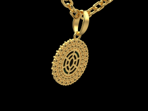 Malachite and diamond pendant 3D print mode Modello di stampa 3D