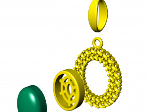 Malachite and diamond pendant 3D print mode Modello di stampa 3D