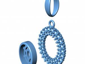 Malachite and diamond pendant 3D print mode Modello di stampa 3D