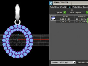 Malachite and diamond pendant 3D print mode Modello di stampa 3D