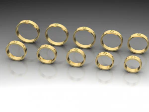 Love rings collection 3D Print Model