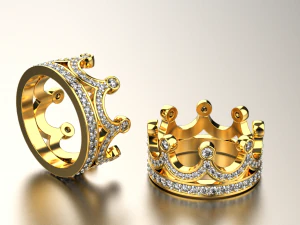 Crown ring 3D Print Model