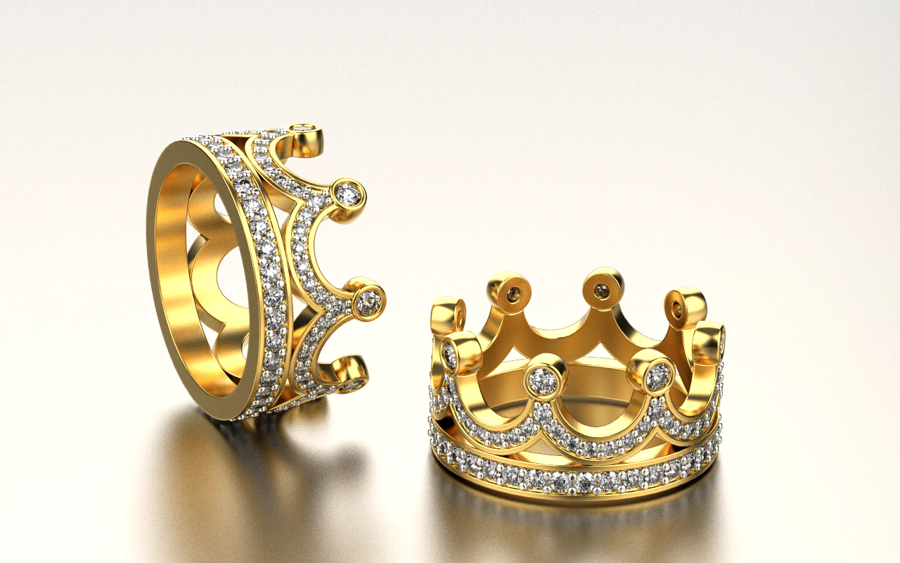 Crown ring 3D Print Model .c4d .max .obj .3ds .fbx .stl .blend