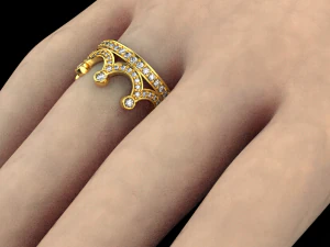 Crown ring 3D Print Model
