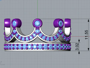 Crown ring 3D Print Model