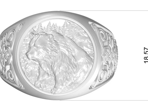 小熊戒指15059 3D 打印模型