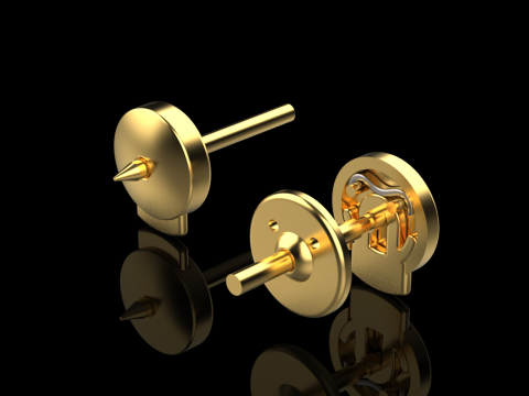 Oorbellen alpha-systeem terug 3D printmodel