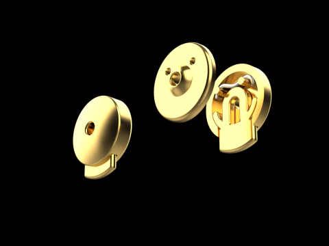 Earrrings alpa system back 3D Print Model