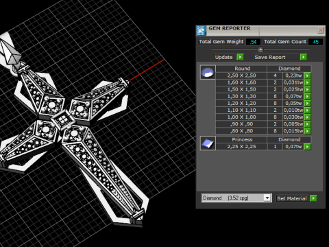 Kruis hanger diamanten 3D printmodel