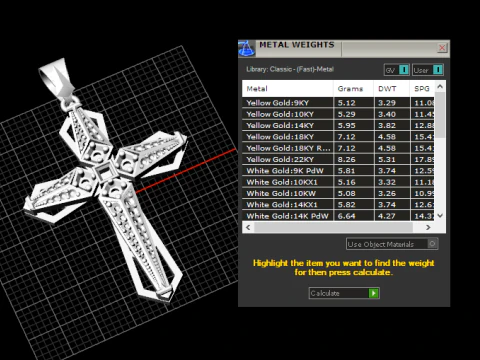 Cross pendant diamonds 3D Print Model