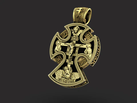 Orthodox cross pendant 3D Print Model