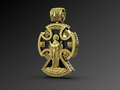 Orthodox cross pendant 3D Print Model