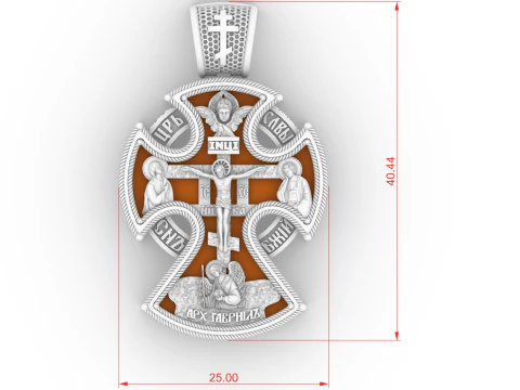 Orthodox cross pendant 3D Print Model
