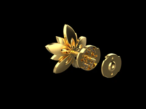 Lotus earrings 3D Print Model
