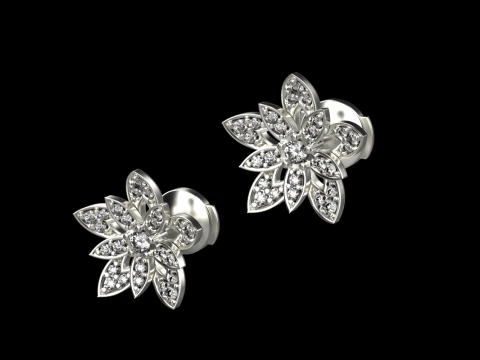 Lotus earrings 3D Print Model