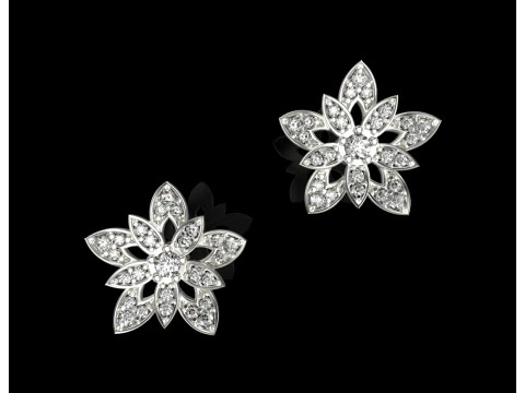 Lotus earrings 3D Print Model