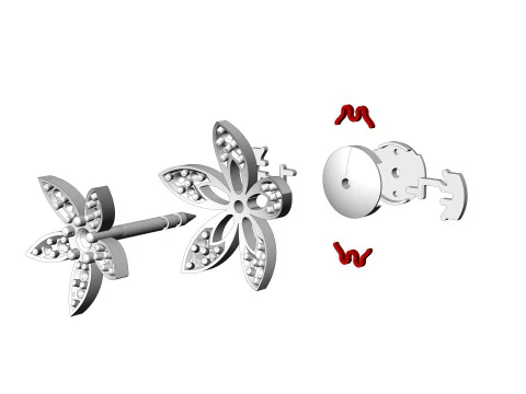 Lotus earrings 3D Print Model